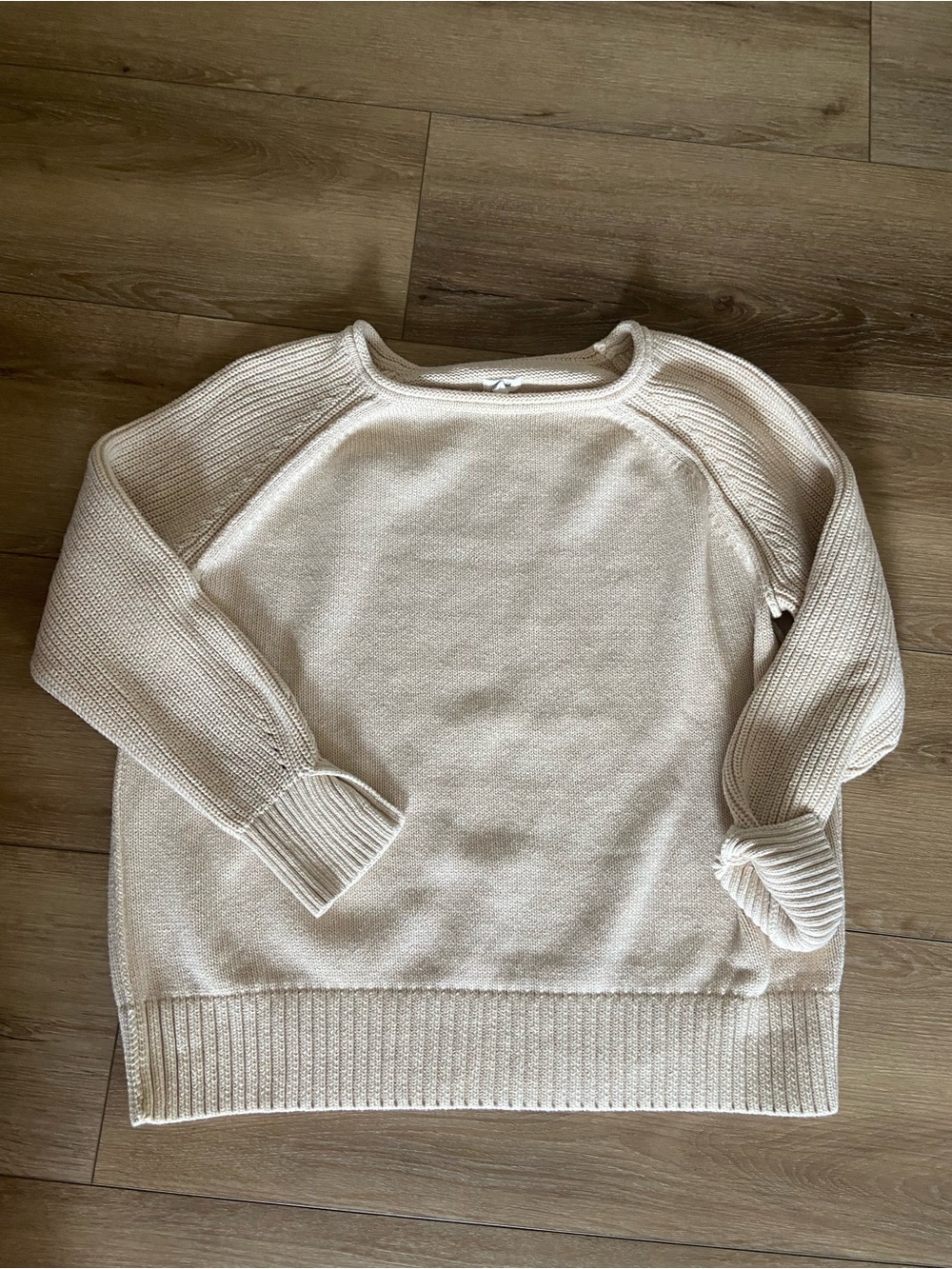 Aerie cream cotton mixed knit sweater